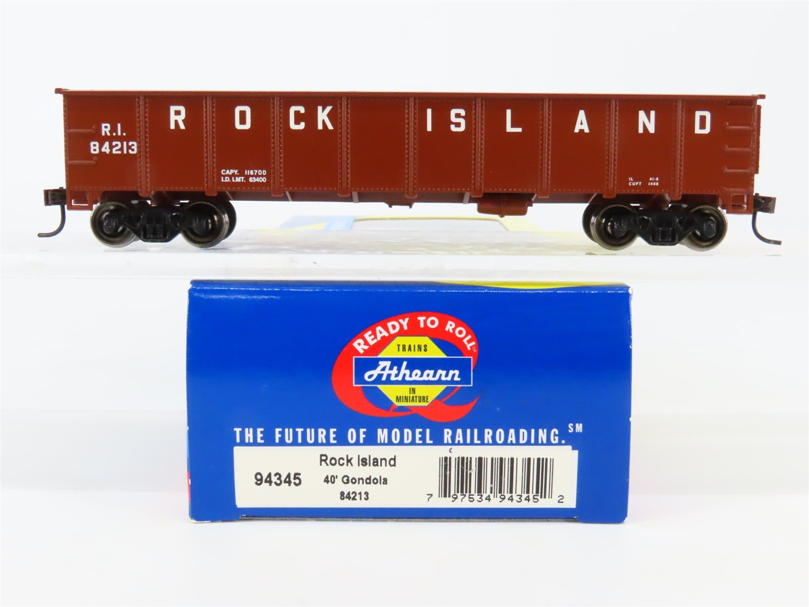 HO Scale Athearn 94345 RI Rock Island 40' Fixed-End Gondola #84213