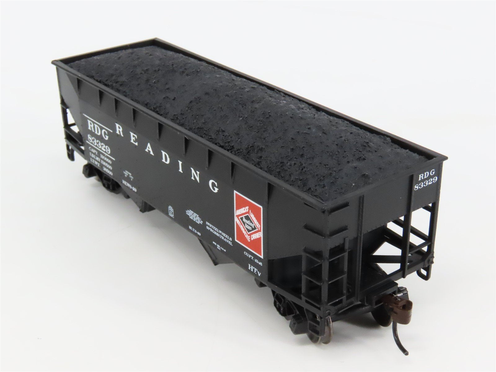 HO Scale Athearn 70800 RDG Reading 34' 2-Bay Hopper #83329 w/ Load