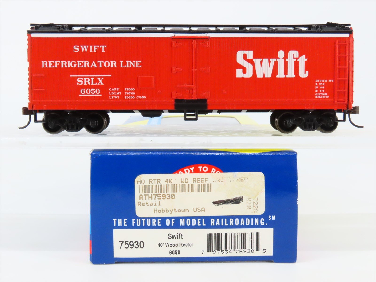 HO Scale Athearn 75930 SRLX Swift Refrigerator 40' Wood Ice Bunker Reefer #6050