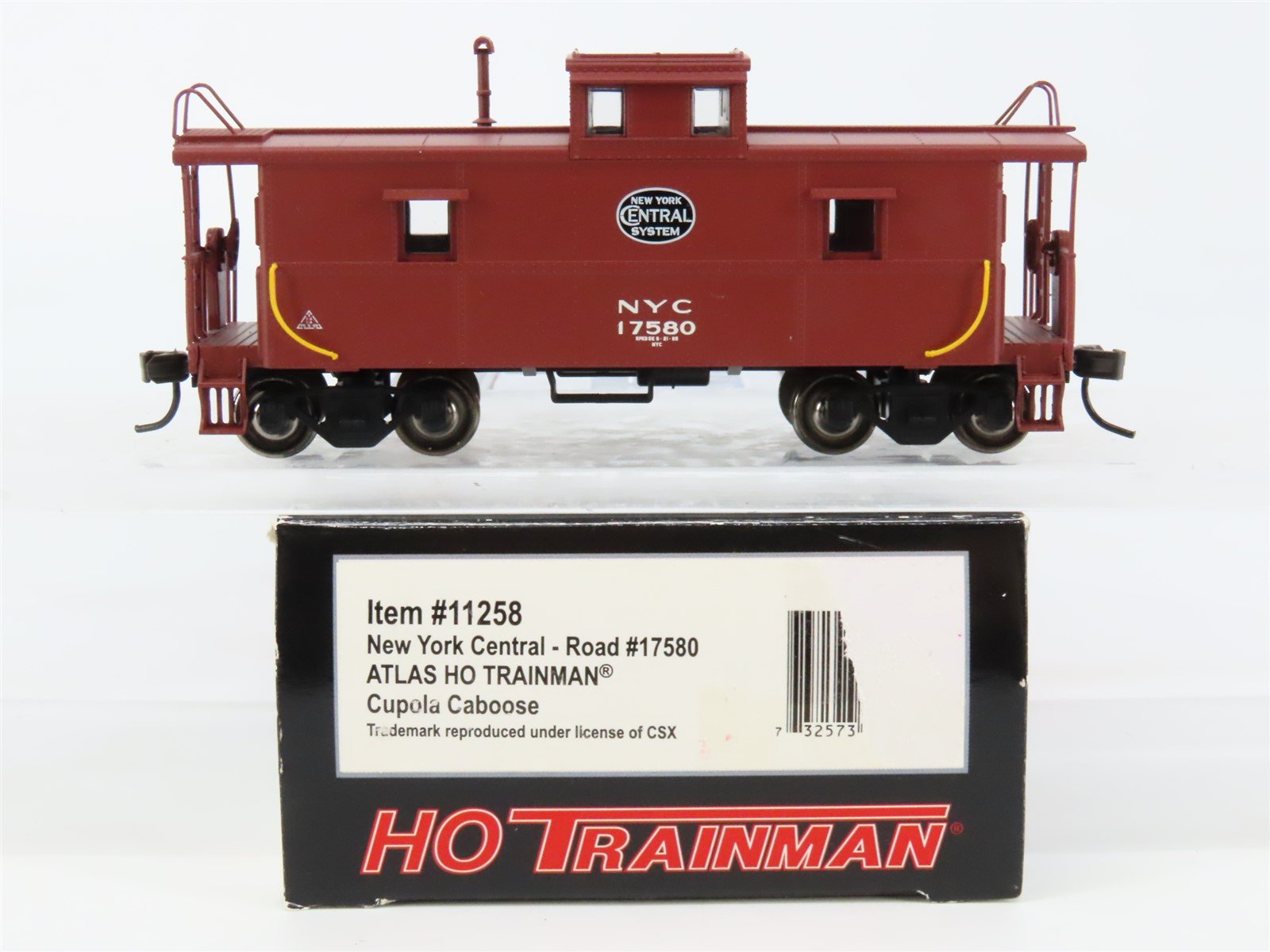 HO Atlas Trainman 11258 NYC New York Central Center Cupola Steel Caboose #17580