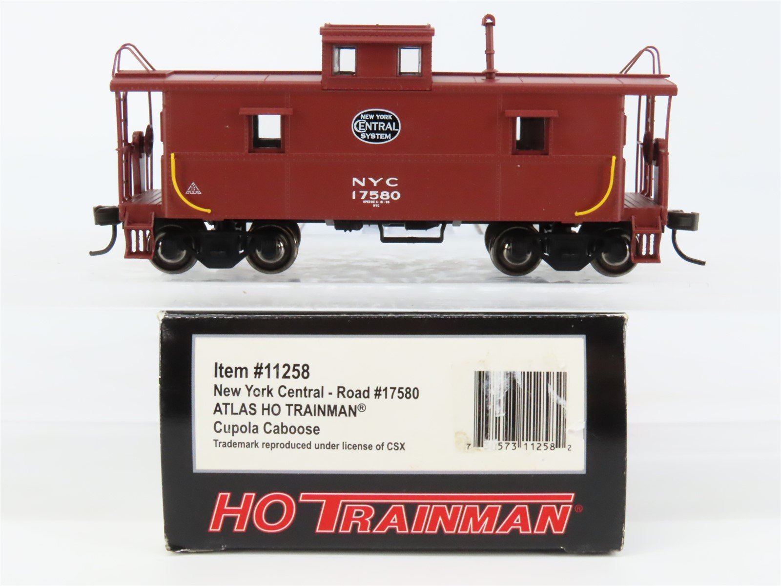 HO Atlas Trainman 11258 NYC New York Central Center Cupola Steel Caboose #17580
