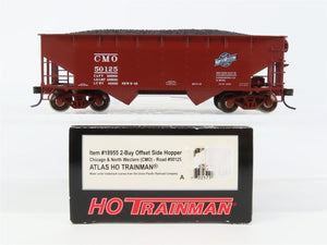 HO Atlas Trainman 18955 CMO / CNW 2-Bay Offset-Side Hopper #50125 w/ Load