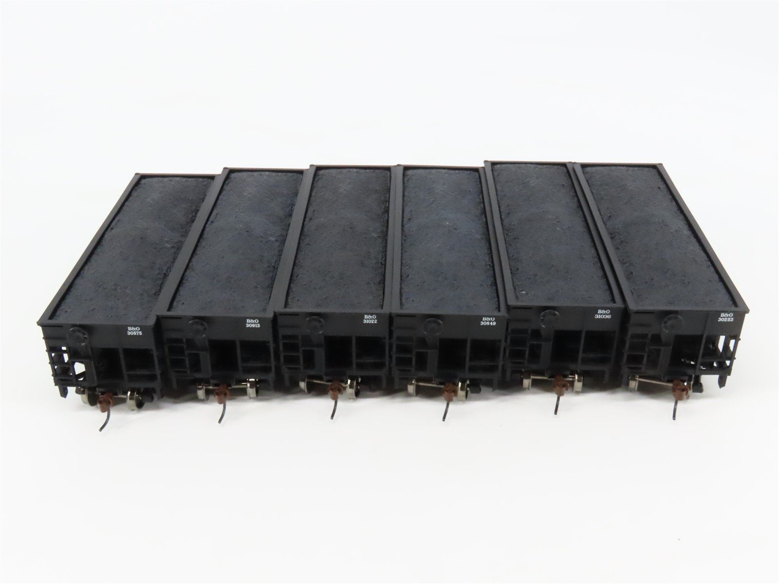 HO Athearn 70790 B&O Baltimore & Ohio 34' 2-Bay Composite Hopper 6-Pack w/ Load