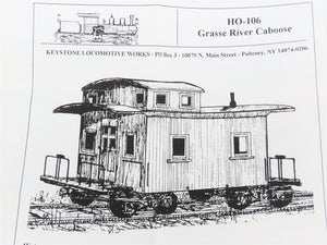 HO Scale Keystone Kit #HO-106 Undecorated Grasse River Offset Cupola Caboose