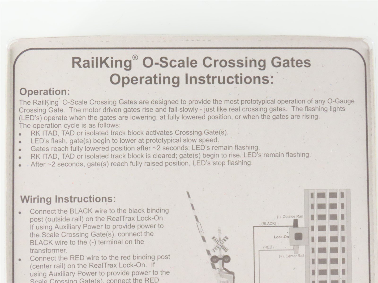 O 1/48 Scale MTH RailKing 30-11012 Scale Crossing Gates