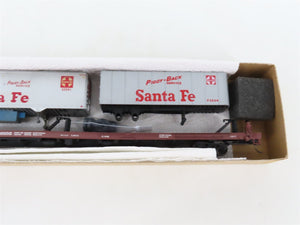 LOT of 2 HO Scale ATSF/TTX 86' Flatcars w/Trailers UPGRADED