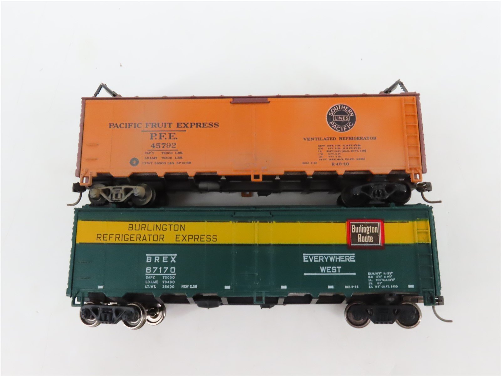 LOT of 8 HO WFEX/CGW/CN/URTX/PFE/BREX/REA Reefer Cars Weathered & UPGRADED
