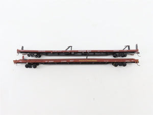 LOT of 2 HO Scale SSW/SP 86' Flatcars w/Cotton Belt Trailers UPGRADED