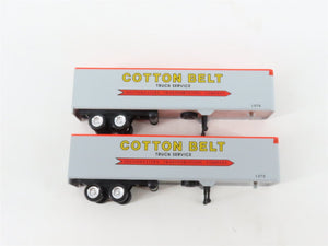 LOT of 2 HO Scale SSW/SP 86' Flatcars w/Cotton Belt Trailers UPGRADED