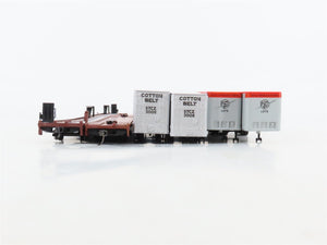LOT of 2 HO Scale SSW/SP 86' Flatcars w/Cotton Belt Trailers UPGRADED