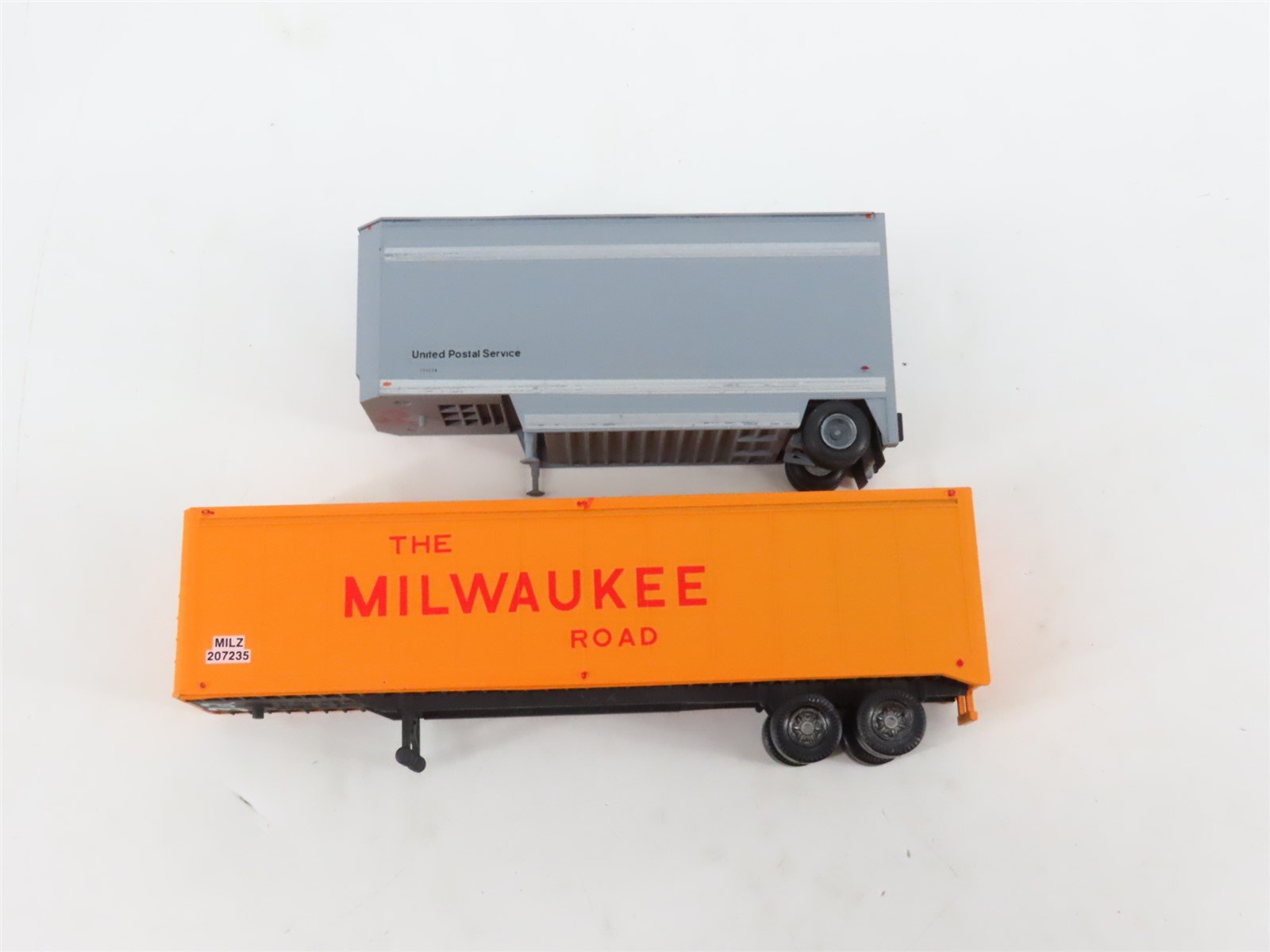 LOT of 3 HO Scale TTAX/UP/NAFX 86' Flatcars w/Assorted Trailers UPGRADED