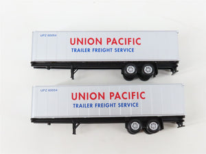 LOT of 3 HO Scale TTAX/UP/NAFX 86' Flatcars w/Assorted Trailers UPGRADED