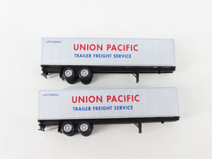 LOT of 3 HO Scale TTAX/UP/NAFX 86' Flatcars w/Assorted Trailers UPGRADED