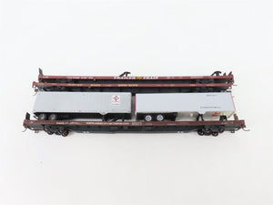 LOT of 3 HO Scale TTAX/UP/NAFX 86' Flatcars w/Assorted Trailers UPGRADED