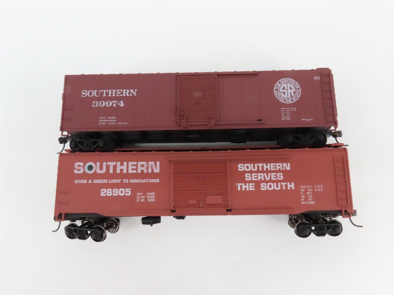 LOT of 6 HO Scale CGW/Southern/IC/B&O/CNW 50' Boxcars UPGRADED