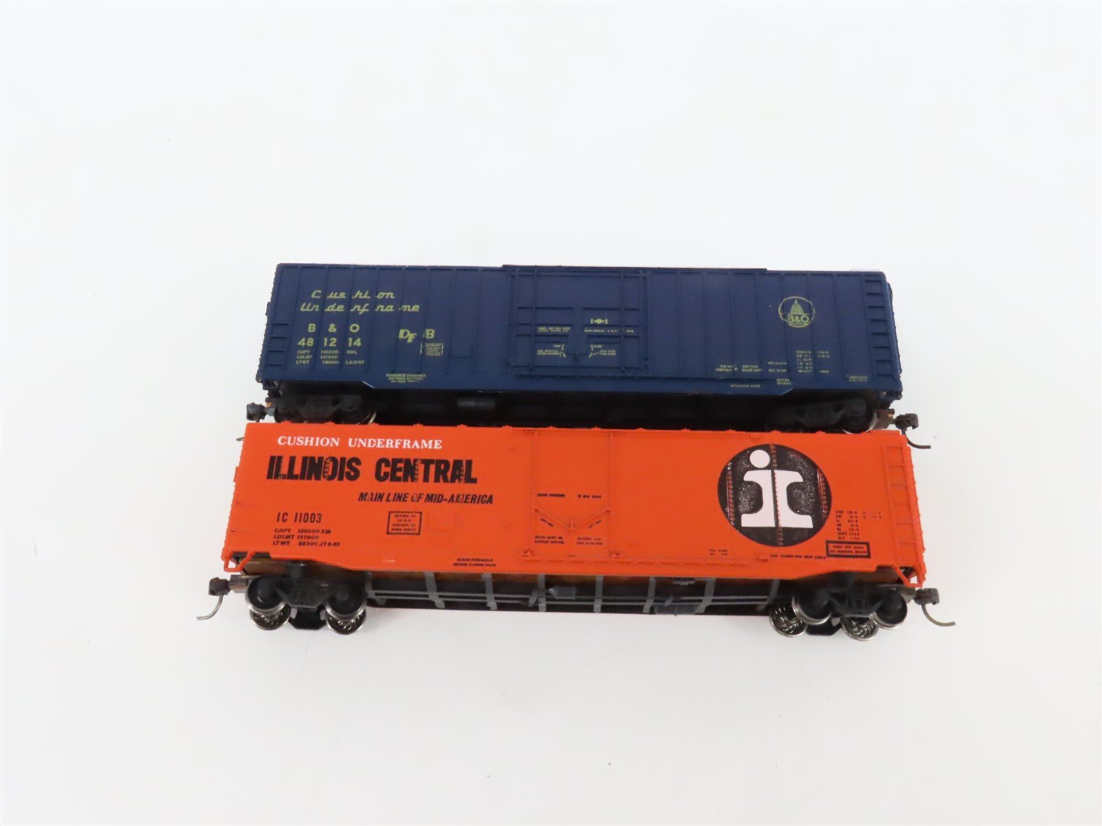 LOT of 6 HO Scale CGW/Southern/IC/B&O/CNW 50' Boxcars UPGRADED