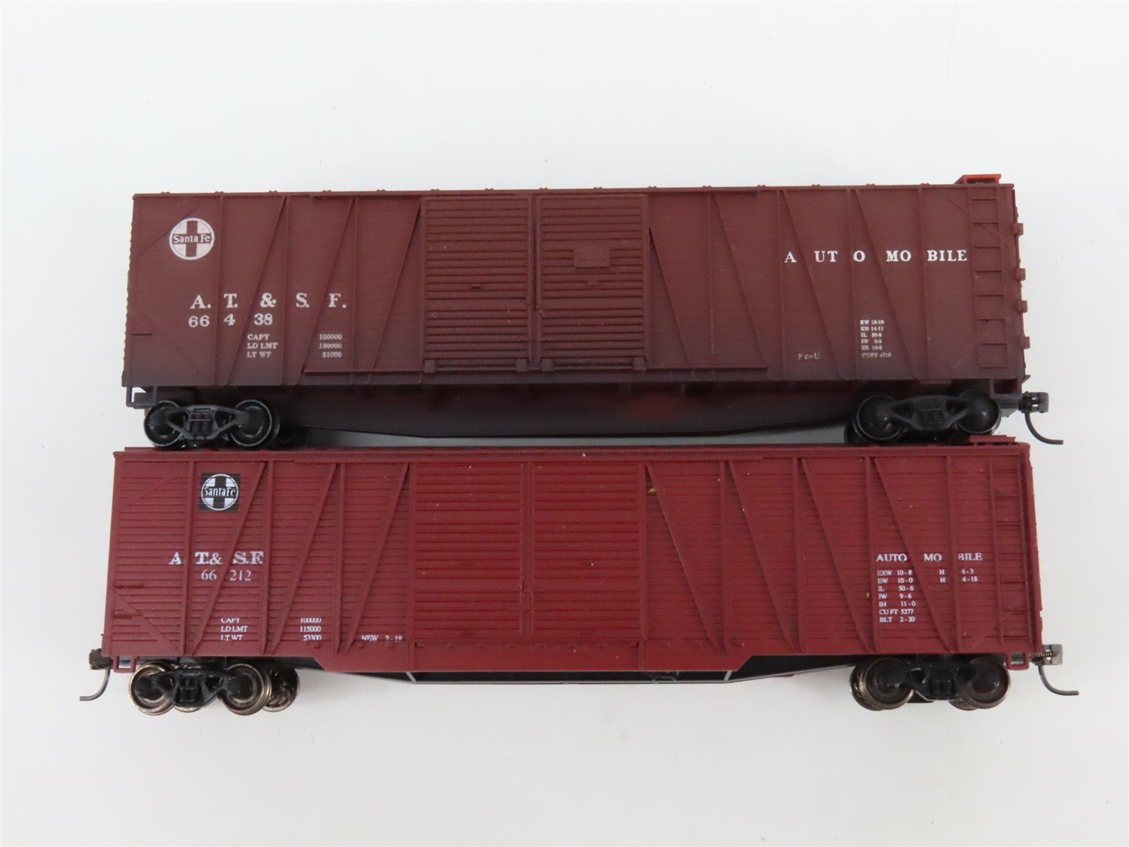 LOT of 6 HO Scale ATSF Santa Fe 50' Boxcars UPGRADED