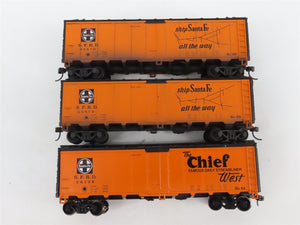 LOT of 10 HO Scale SFRD Santa Fe 40' Reefer Cars UPGRADED