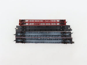 LOT of 4 HO Scale TTX/SP Assorted Flatcars Weathered & UPGRADED