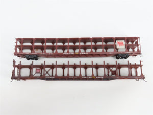 LOT of 5 HO Scale ATSF/GM&O/MILW/WAB/RI Open Autorack Cars UPGRADED