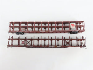 LOT of 5 HO Scale ATSF/GM&O/MILW/WAB/RI Open Autorack Cars UPGRADED