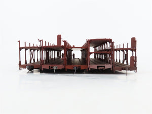 LOT of 5 HO Scale ATSF/GM&O/MILW/WAB/RI Open Autorack Cars UPGRADED