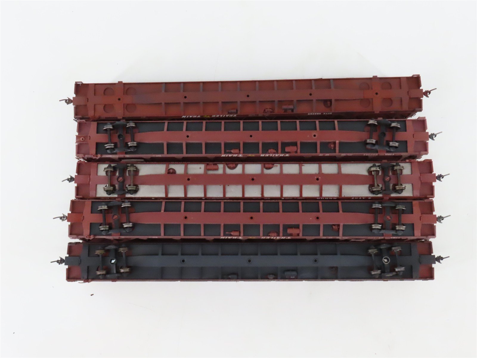 LOT of 5 HO Scale ATSF/GM&O/MILW/WAB/RI Open Autorack Cars UPGRADED