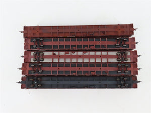 LOT of 5 HO Scale ATSF/GM&O/MILW/WAB/RI Open Autorack Cars UPGRADED