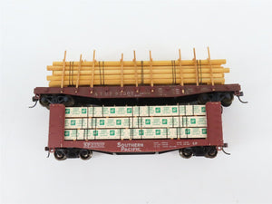 LOT of 6 HO Scale ATSF/SP/T&NO/DRGW Assorted Flatcars w/Loads UPGRADED