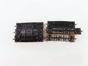 LOT of 6 HO Scale ATSF/SP/T&NO/DRGW Assorted Flatcars w/Loads UPGRADED