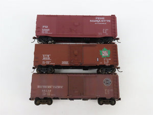 LOT of 10 HO Scale CGW/B&O/IC/ERIE/GM&O/PM 40' Boxcars Weathered & UPGRADED
