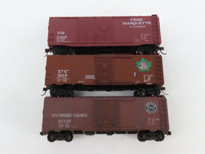 LOT of 10 HO Scale CGW/B&O/IC/ERIE/GM&O/PM 40' Boxcars Weathered & UPGRADED