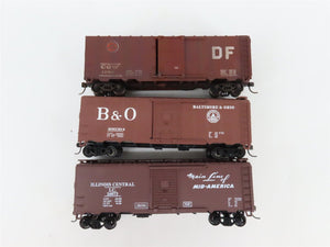 LOT of 10 HO Scale CGW/B&O/IC/ERIE/GM&O/PM 40' Boxcars Weathered & UPGRADED