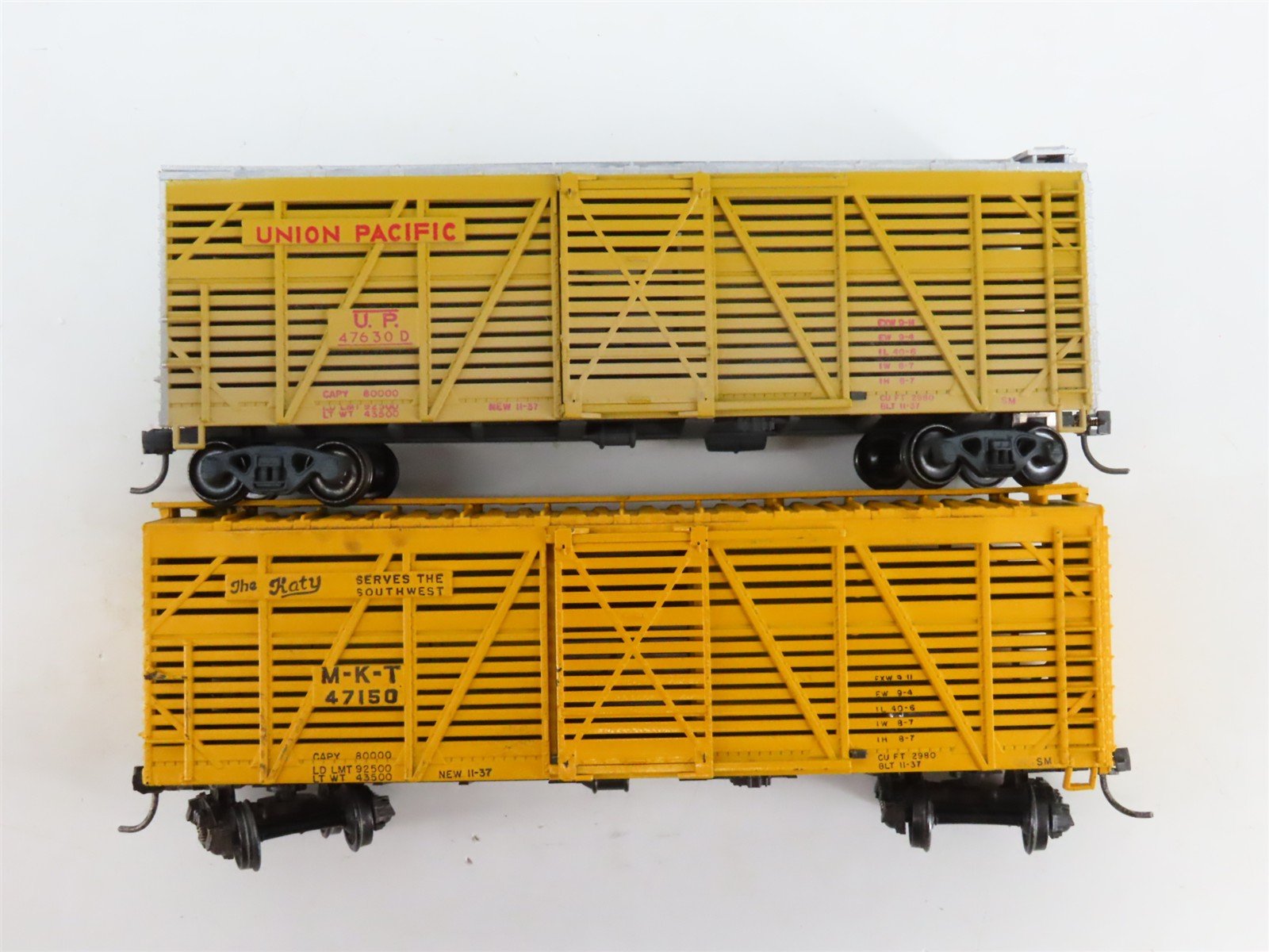 LOT of 10 HO Scale MILW/MKT/CGW/CP/N&W/UP/MKT Assorted Stock & Boxcars UPGRADED