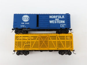 LOT of 10 HO Scale MILW/MKT/CGW/CP/N&W/UP/MKT Assorted Stock & Boxcars UPGRADED
