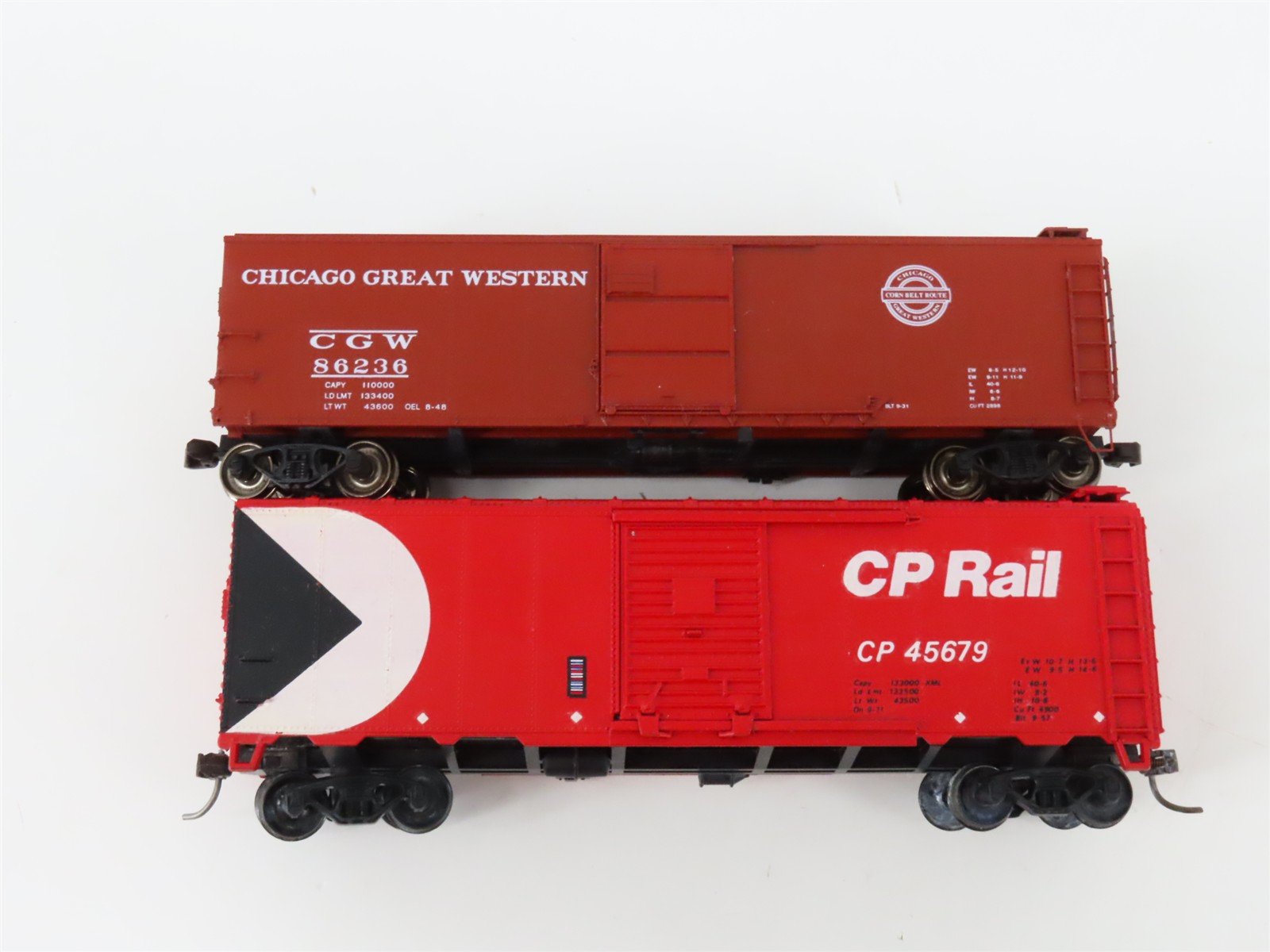 LOT of 10 HO Scale MILW/MKT/CGW/CP/N&W/UP/MKT Assorted Stock & Boxcars UPGRADED