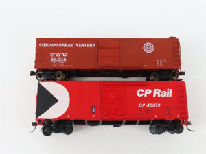 LOT of 10 HO Scale MILW/MKT/CGW/CP/N&W/UP/MKT Assorted Stock & Boxcars UPGRADED