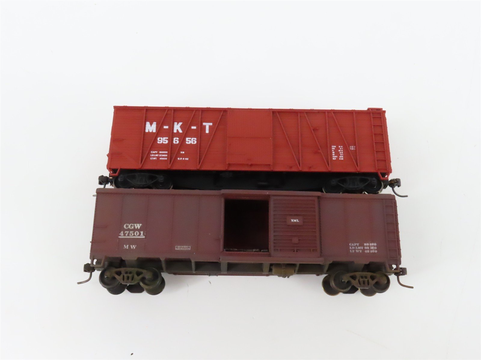 LOT of 10 HO Scale MILW/MKT/CGW/CP/N&W/UP/MKT Assorted Stock & Boxcars UPGRADED