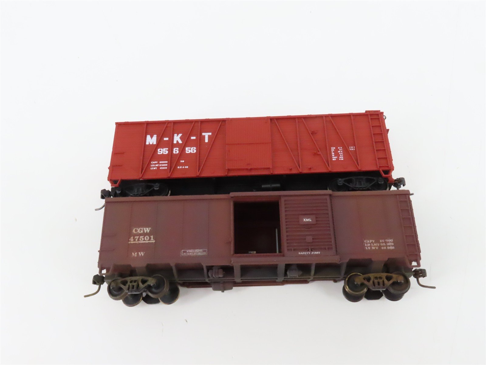LOT of 10 HO Scale MILW/MKT/CGW/CP/N&W/UP/MKT Assorted Stock & Boxcars UPGRADED