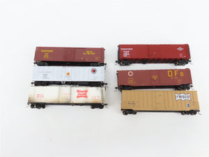LOT of 6 HO Scale T&P/CGW/SLSF/UP/NPM/MHLX 50' Boxcars UPGRADED
