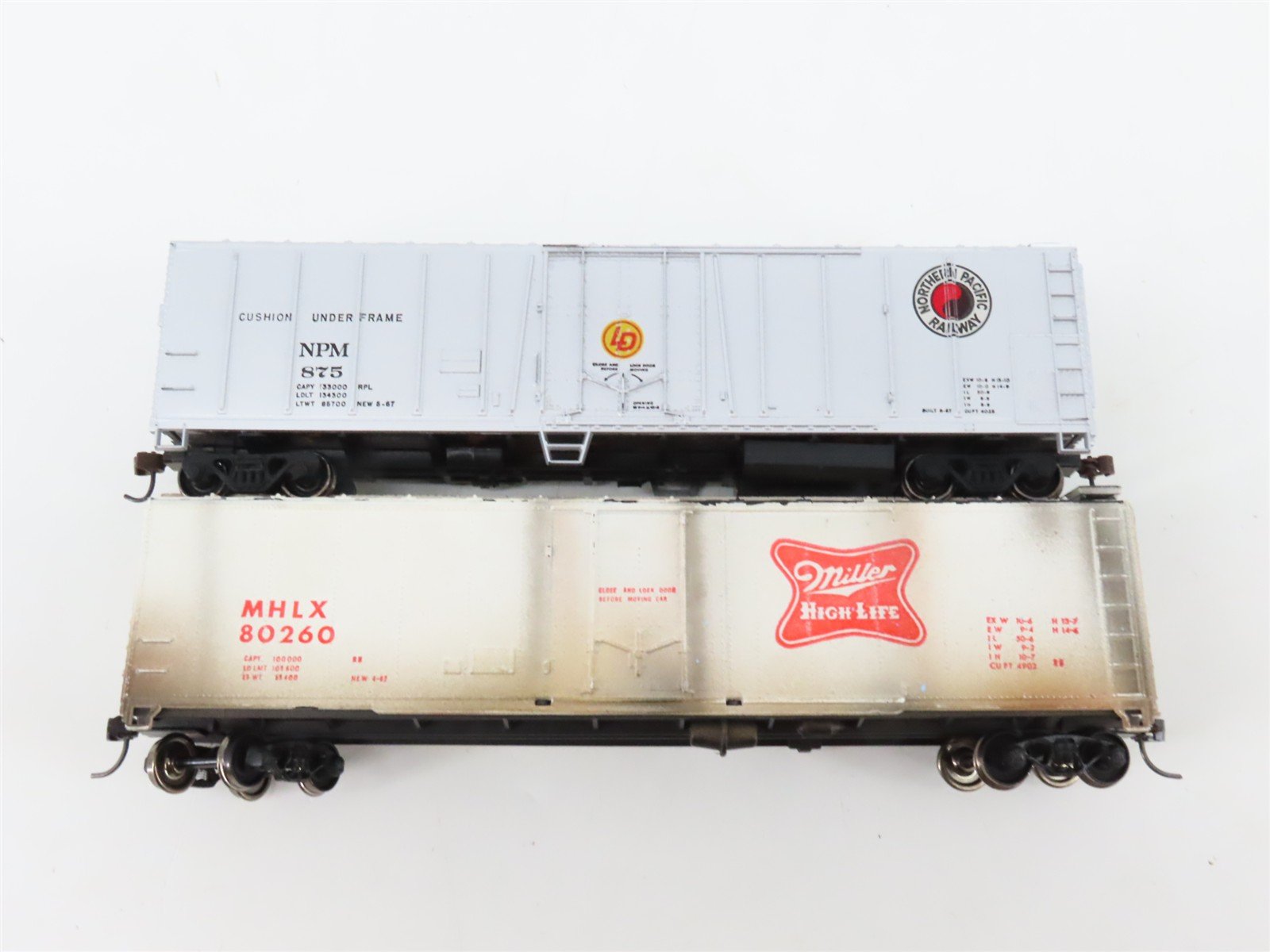 LOT of 6 HO Scale T&P/CGW/SLSF/UP/NPM/MHLX 50' Boxcars UPGRADED