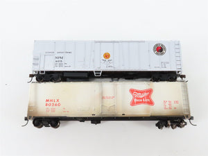 LOT of 6 HO Scale T&P/CGW/SLSF/UP/NPM/MHLX 50' Boxcars UPGRADED