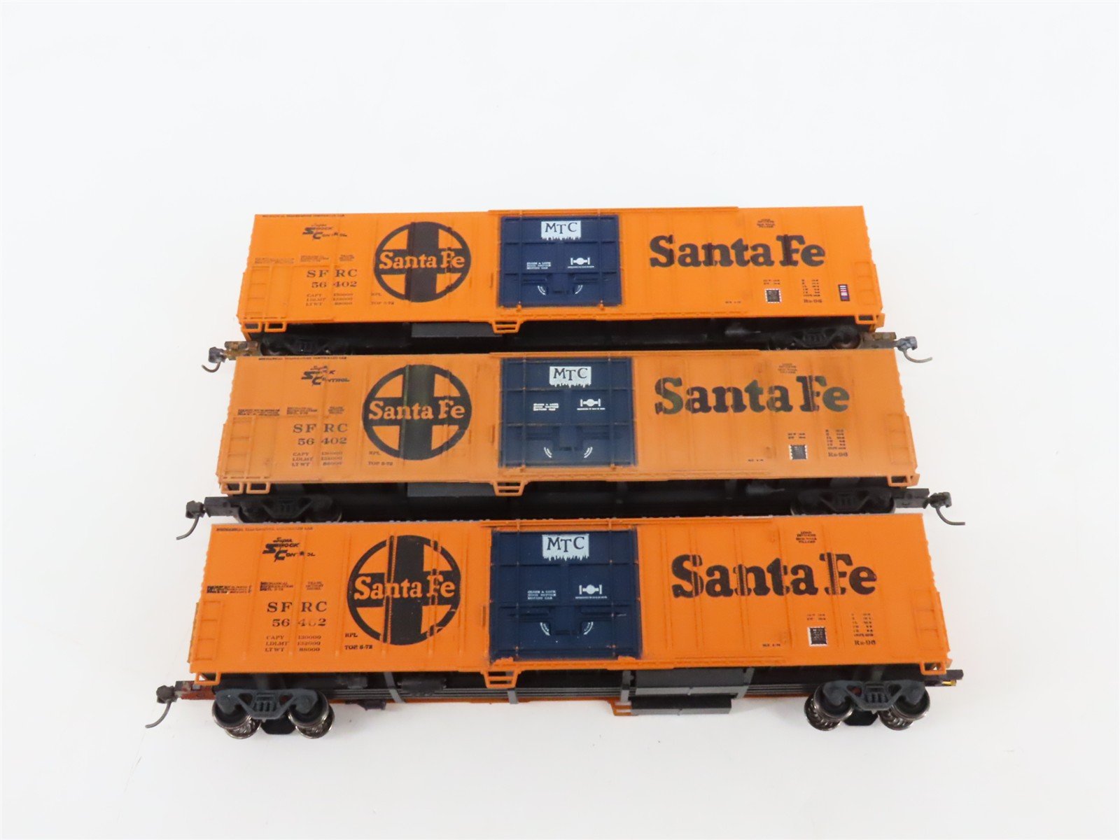 LOT of 5 HO Scale SFRC Santa Fe 50' Boxcars UPGRADED