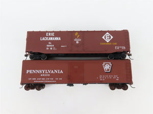 LOT of 6 HO Scale B&O/RI/Erie/CP/EL/PRR 50' Boxcars UPGRADED