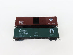 LOT of 6 HO Scale B&O/RI/Erie/CP/EL/PRR 50' Boxcars UPGRADED