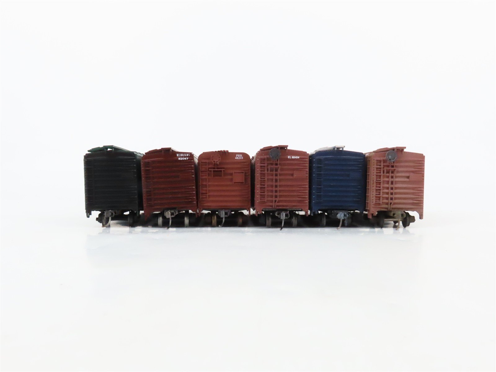 LOT of 6 HO Scale B&O/RI/Erie/CP/EL/PRR 50' Boxcars UPGRADED
