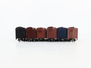 LOT of 6 HO Scale B&O/RI/Erie/CP/EL/PRR 50' Boxcars UPGRADED