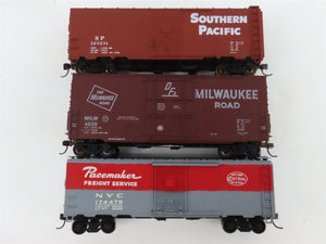 LOT of 10 HO Scale NYC/SLSF/PRR/REX/ACL/WP/NYC/SP/MILW 40' Boxcars UPGRADED