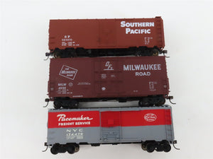 LOT of 10 HO Scale NYC/SLSF/PRR/REX/ACL/WP/NYC/SP/MILW 40' Boxcars UPGRADED