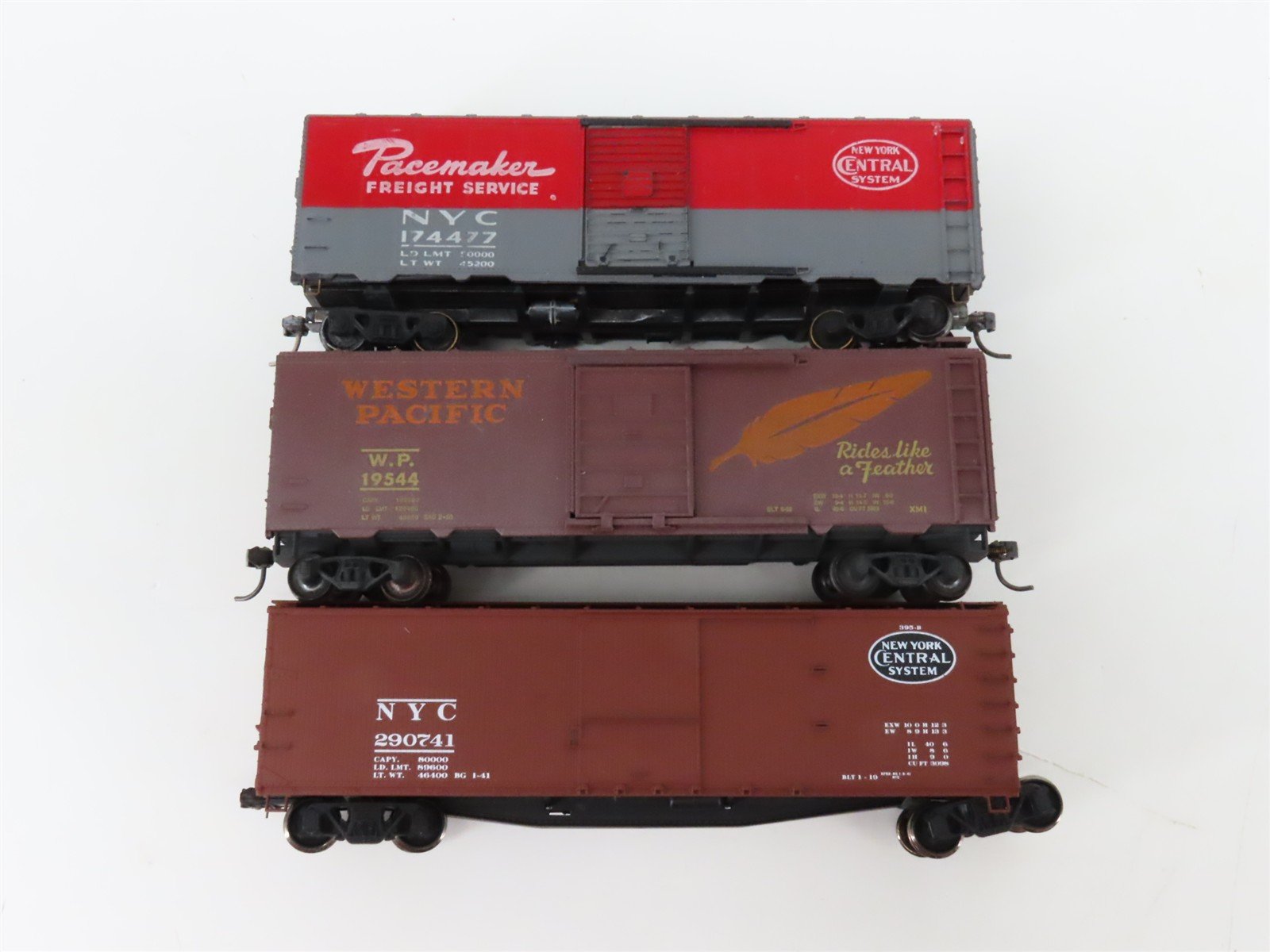 LOT of 10 HO Scale NYC/SLSF/PRR/REX/ACL/WP/NYC/SP/MILW 40' Boxcars UPGRADED